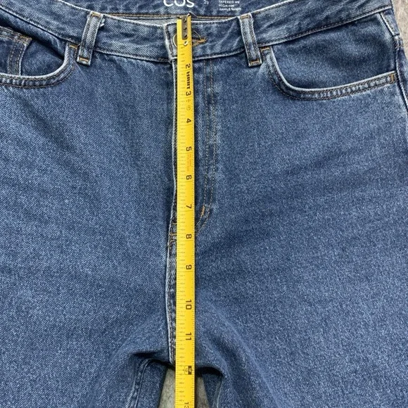 COS Women's High Rise Tapered Ankle Length Wide Leg Blue Jeans - Size 29 - Picture 12 of 15